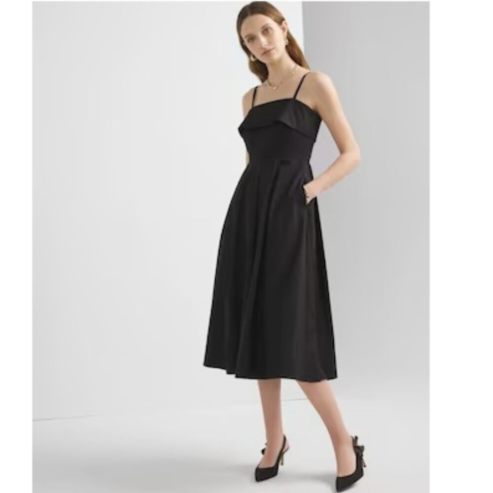 NWT WHITE HOUSE BLACK MARKET COTTON POPLIN MIDI DRESS 10 ❤️❤️❤️